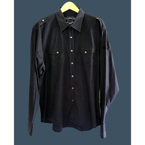 7 DIAMONDS- MENS BLUE BUTTON-DOWN 95% COTTON LONG SLEEVE SHIRT SIZE XXX-LARGE